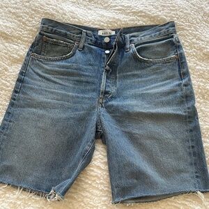 Agolde Women’s Classic Blue “Jorts” from Aritzia
